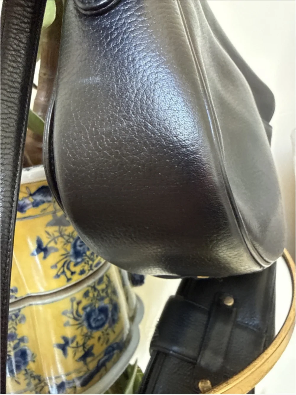 MCM Munchen Germany Shoulder Bag Black Pebble Leather